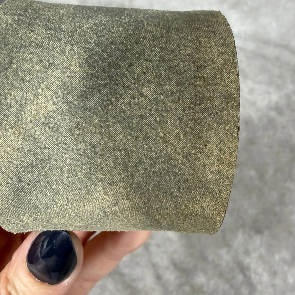 Wide Leather Cuff Bracelet Grey Textured Distressed Punk Grunge Indie Biker